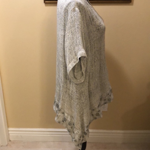 Mastro Moda made in Italy linen trim, open weave natural look tunic top - Picture 5 of 12